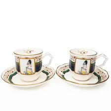 VTG 1990 Set of 2 Shiseido Esprit d’être Espresso Cups Bone China Made in Japan