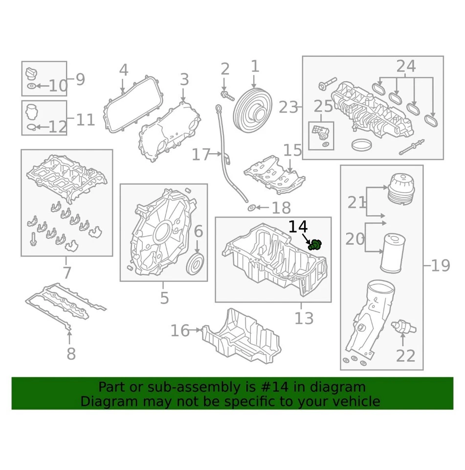 GENUINE LAND ROVER ENGINE MAGNETIC OIL DRAIN PLUG 2.0L LR154091 DEALER PART BULK - Image 2 of 4