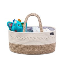 Baby Diaper Caddy Organizer, Portable Nursery Storage Basket with C... Fast Ship