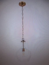 Meyer&Cross Verona 1-Light Brass Pendant with Clear Glass Shade PD0271