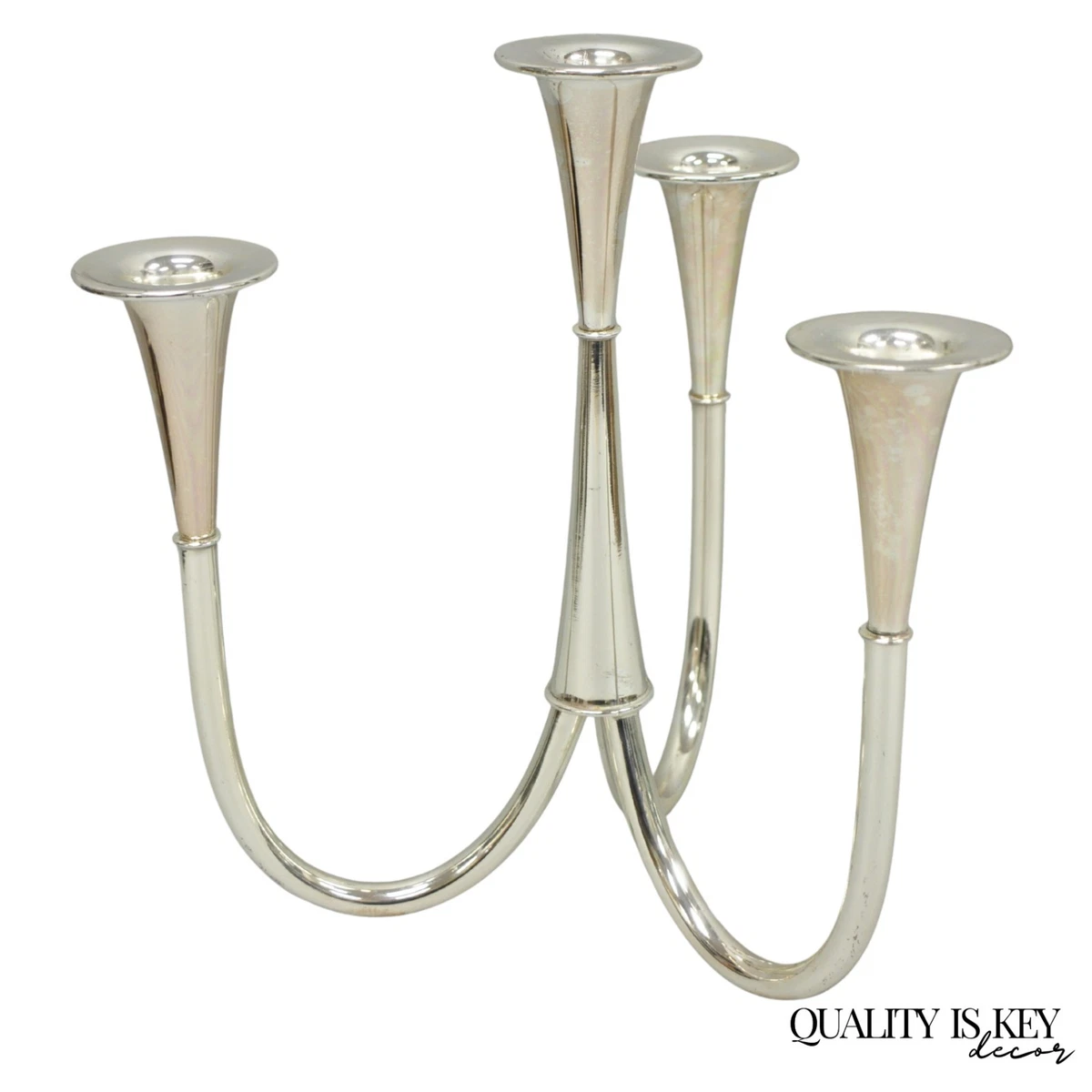 Vintage Wilhelm Wagenfeld for WMF Silver Plated Modern Candelabra