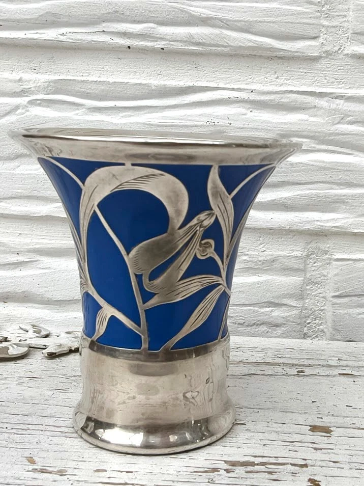 Silber Overlay Vase - Porzellan Rosenthal - Silber Friedrich Spahr 1000 10 - Bild 3 von 4