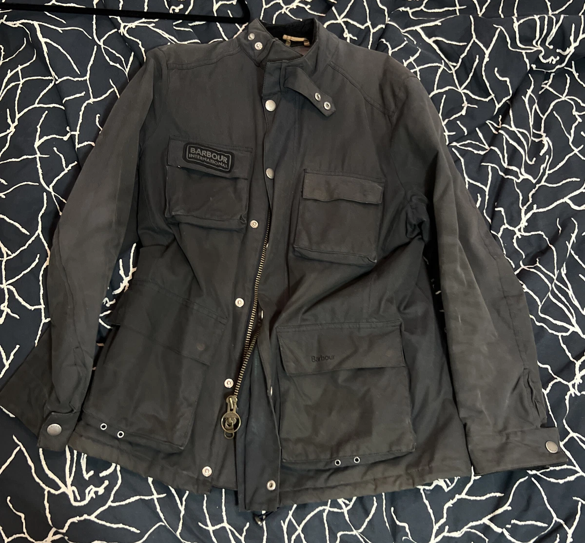 Barbour Steve McQueen™ Trophy Wax Jacket Black Size Large Made in