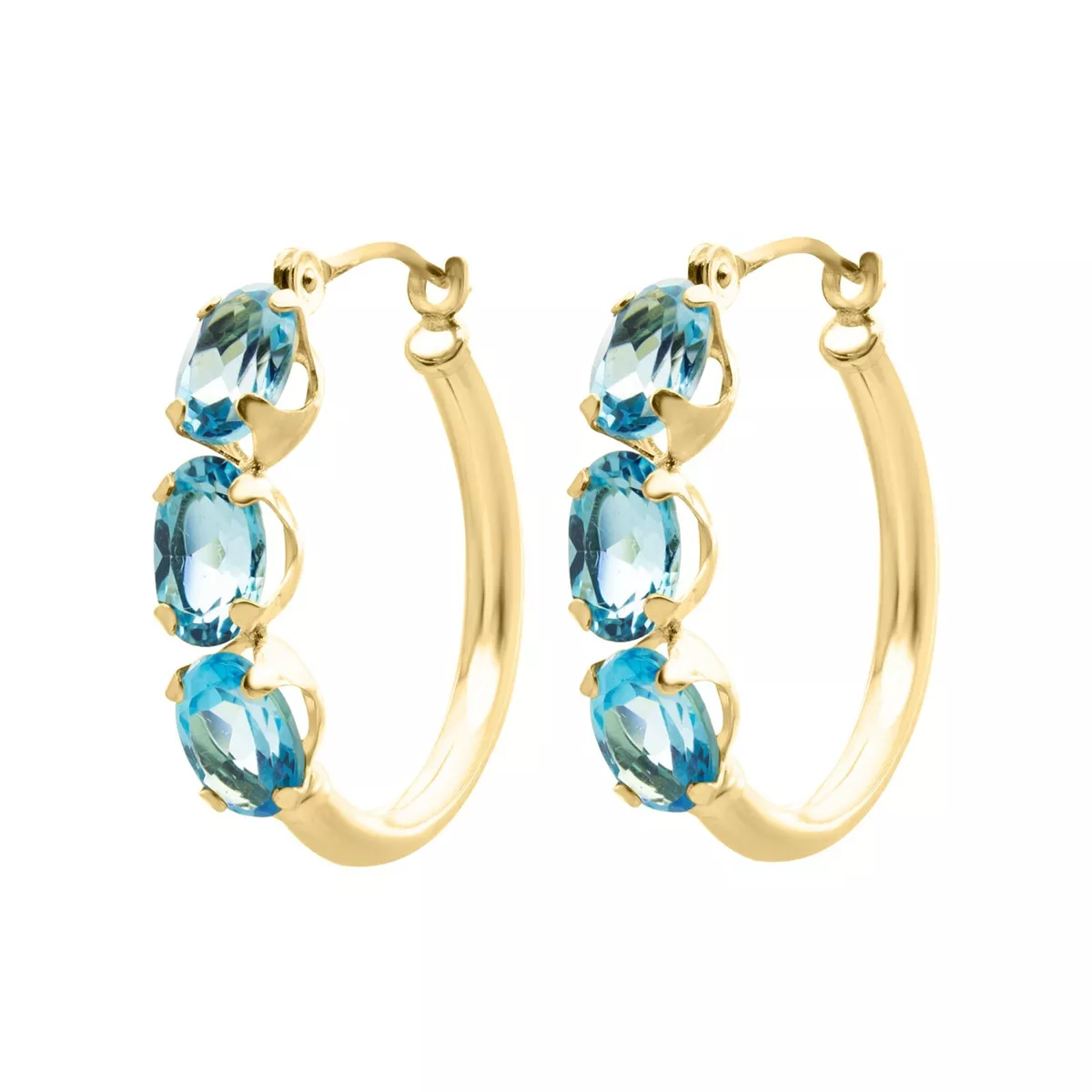 Blue topaz hotsell hoop earrings