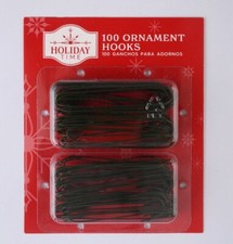 Holiday Time Jumbo Ornament Hooks, Green, 100 Count