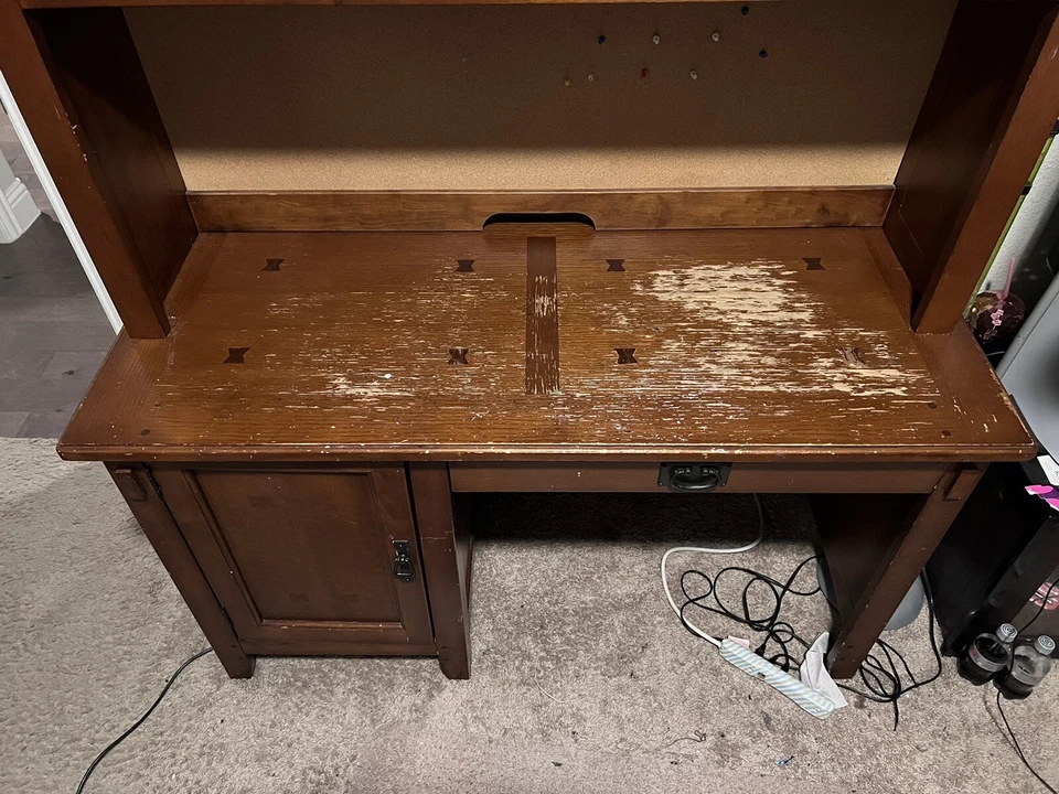 Juego de escritorio/estantería dormitorio MADERA REAL usado Foto 2 de 4