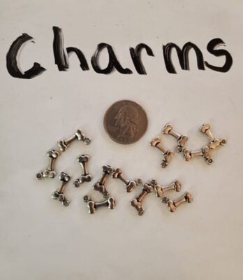 Dog Bone Charm Lot- Charms for jewelry making bulk lot