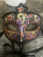 Masquerade, Mardi Gras Mask, Black, Gold, Purple, Red, Ready for A Party/Parade