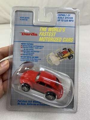 1996 DARDA STOP & GO VOLKSWAGEN BEETLE PULL BACK CAR VINTAGE RARE DIECAST 