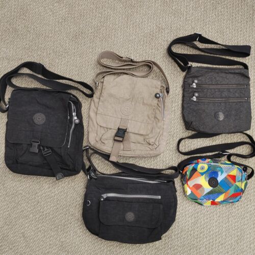 Kipling Lot of 5 Crossbody bags Alvar tripple zip purse black shoulder bag vtg - Picture 1 of 8
