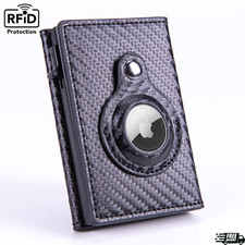 AirTag Wallet Case RFID Leather Air Tag Cover Credit Card Money Clip Holder Men