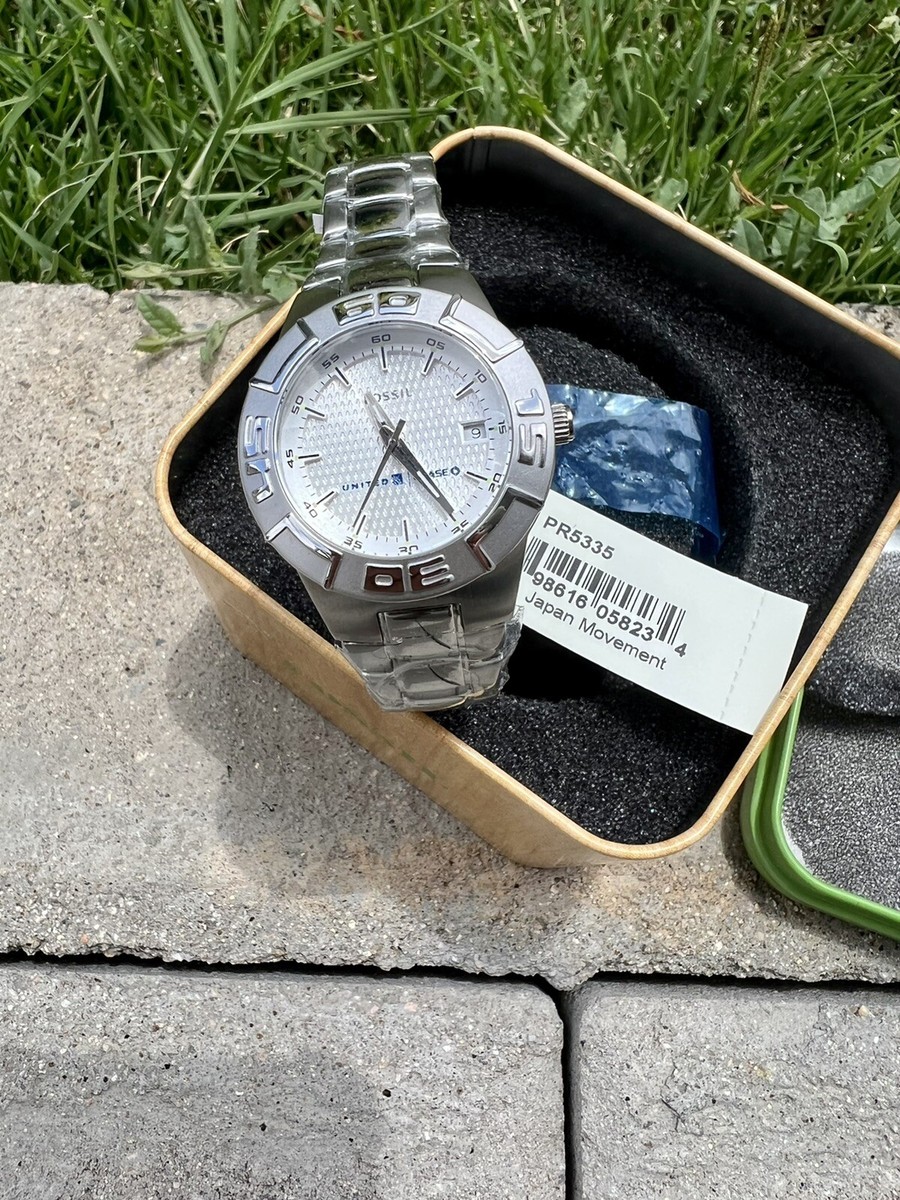 Fossil PR 5335 Silver Watch Swiss Movement Strap Thailand