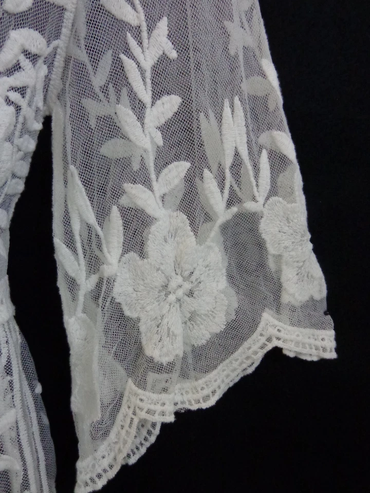 Ana & Rose Lace Cover-Up Women's M White Embroidered Cardigan New With Tags - Image 3 of 4
