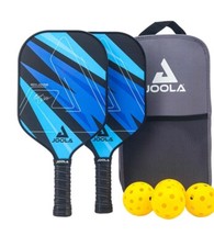 JOOLA Blue Lightning Pickleball Set, 2 Paddles, Paddle Bag, 4 Balls, Blue.