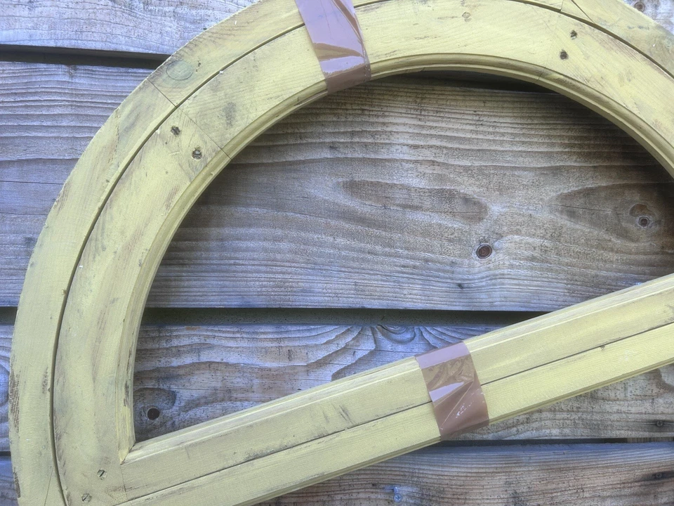 80cm Fenêtre Ronde Ancienne Demi Cercle Lune Imposte Sphère Château Rénovation - Photo 2/4