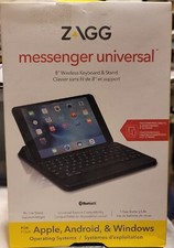 Zagg Messenger Universal 8" Wireless Bluetooth Keyboard Stand New