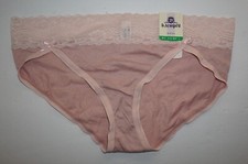 NEW b.tempt'd by Wacoal Cotton with Lace Bikini 970103 Light Pink L