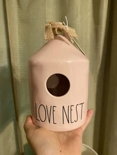 Rae Dunn by Magenta LOVE NEST Pink Birdhouse NWT Gift of Love