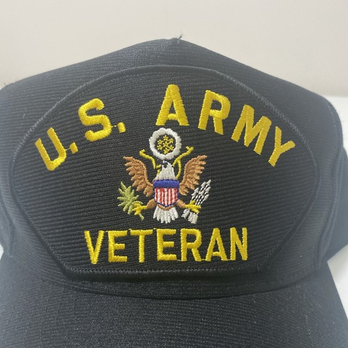 US Army Veteran Patch Forze Armate Eagle Crest Nero SnapBack Cap Taglia Unica - Foto 2 di 5