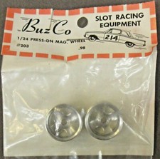 1960's BUZCO 203 Press On MAG WHEELS 1:24 slot car Mint in Package