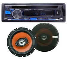 SoundXtreme Car Audio CD AM FM SD USB Bluetooth Receiver 2x 600W 6.5" Speakers