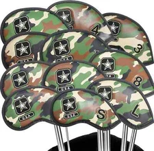 Golf Iron Covers Set Leather Club Headcover Universal Fit Most Irons 12pcs