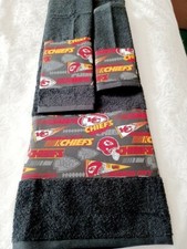 Kansas City Chiefs 3 Piece Bath Towel Set Handmade   GREAT GIFT!!!