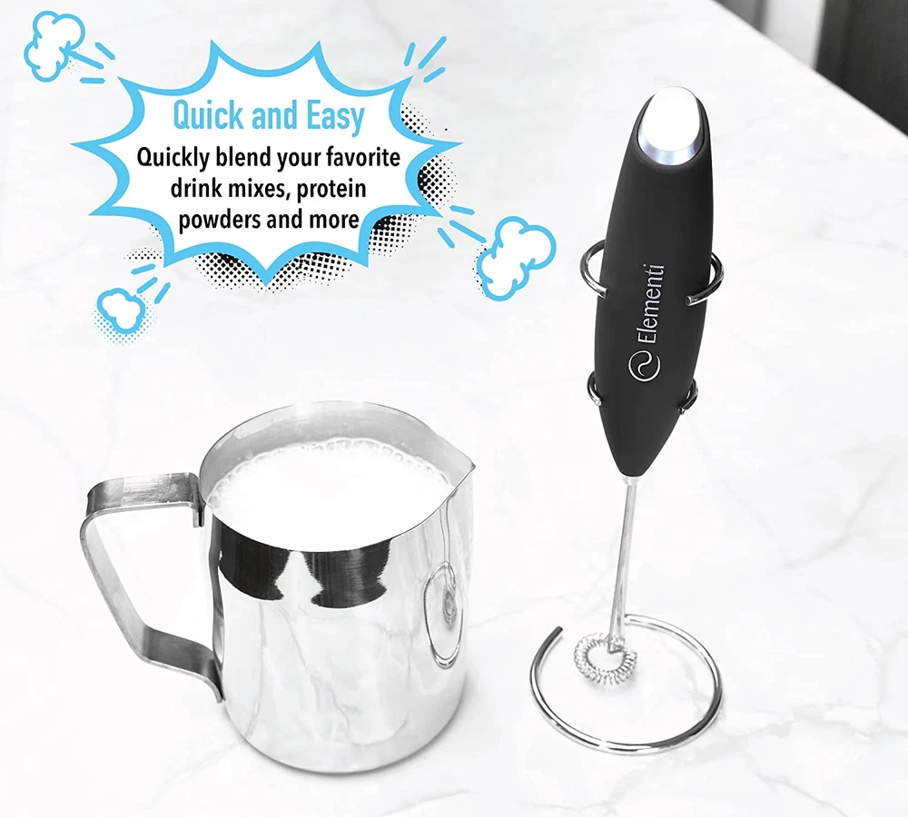 Milk Frother Wand & Matcha Mixer, Mini Electric Whisk for Coffee - Frother for C