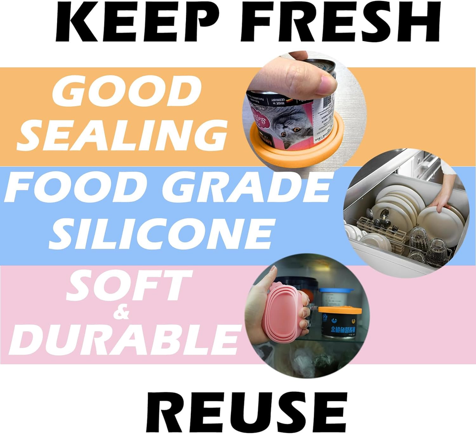 Pet Food Can Spoon & 3 Pcs Can Cover Lids Cute Paw Shape Opener