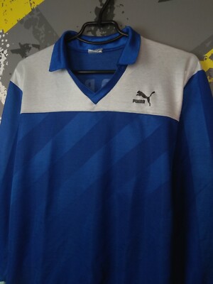 Puma Vintage Jersey Long Sleeve Football Shirt Puma Blue Puma Vintage Jersey Long Sleeve Football Shirt Puma Blue