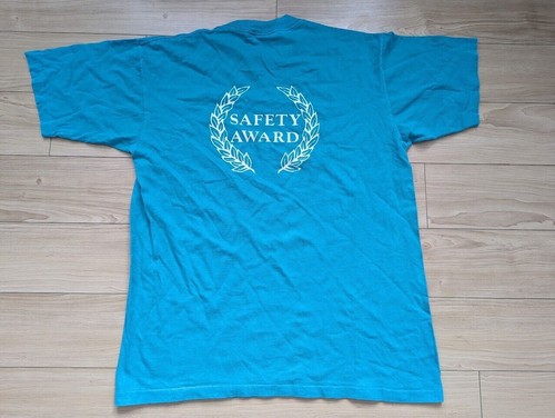Vintage Single Stitch XL Shirt Kyowa America Safety Award Teal/Blue - Picture 8 of 9