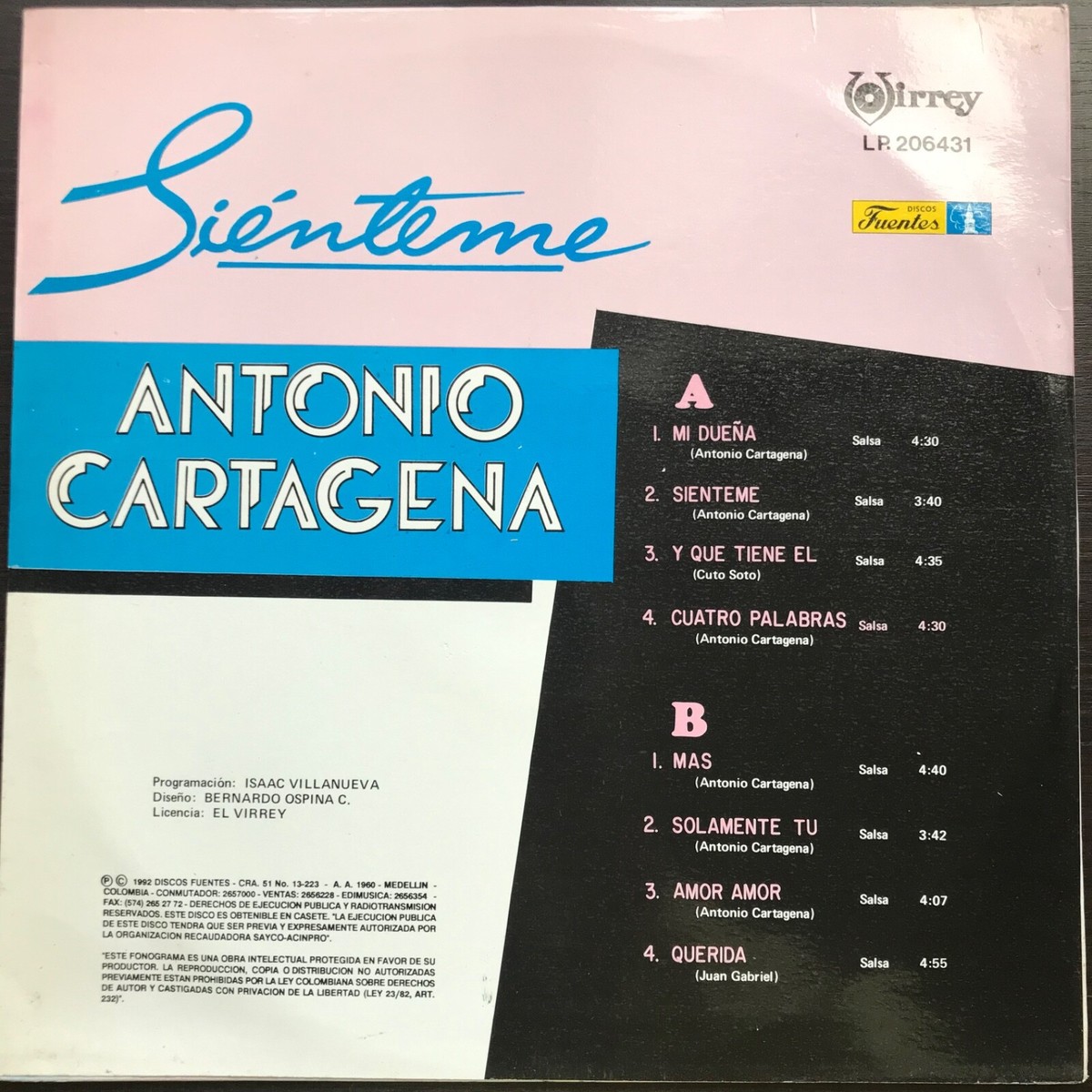ANTONIO CARTAGENA-SIENTEME🎵NECESITO UN AMOR SALSA ROMÁNTICA