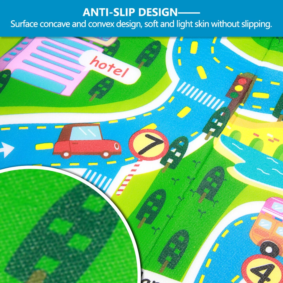 Waterproof Children's Mats Baby Kids Rug CITY Traffic Carpet Car Play Mat Track - image 3 of 4