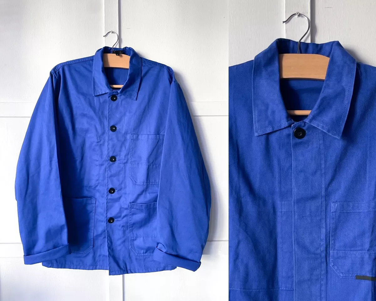 VINTAGE French Worker Work CHORE Jackets - Royal/Cobalt Blue