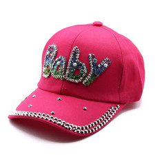 Multicolor Cotton Bling Baby Hat Cap Red
