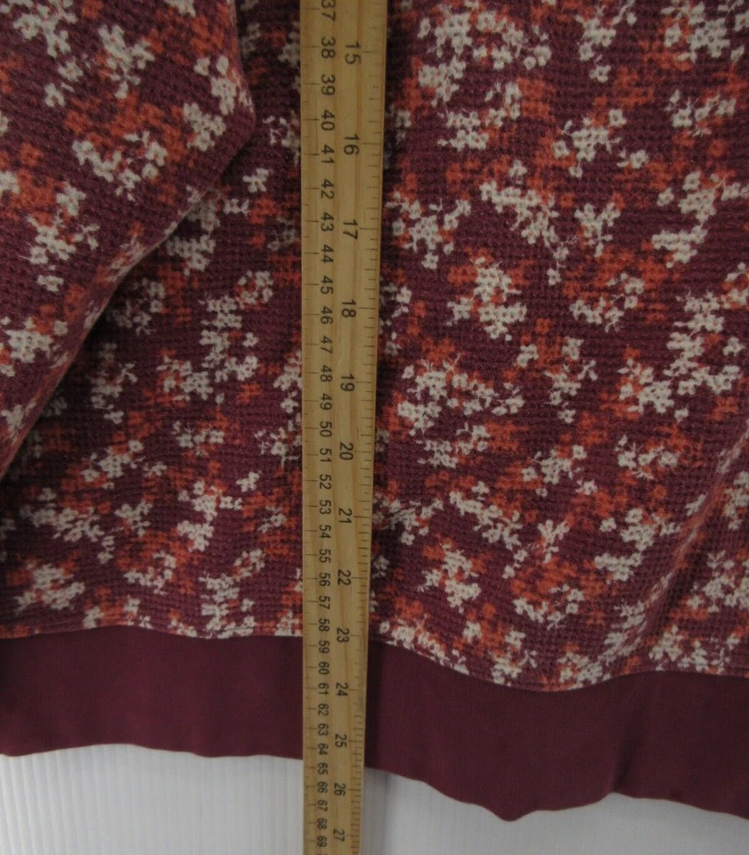 Suéter Lands End Mujer 2X Plus Rojo Pullover Térmico Gofre Floral Cuello Redondo Foto 4 de 4