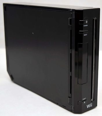 Nintendo Wii BLACK Home Video Game Console System Bundle Mario