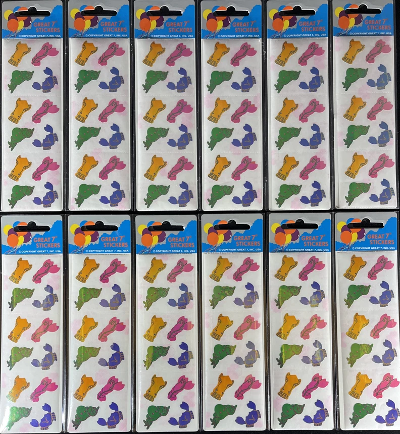 12 paquetes de pegatinas perladas de safari marino, diseños de pegatinas "Great 7", PMP4103 Foto 2 de 4