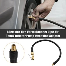 40cm 16" Auto Tire Air Inflator Extension Rubber Hose Adapter Quick Connect