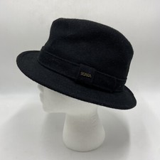 Scala Classico Signature Black Wool / Nylon Fedora Hat Men s Medium