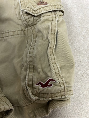 Hollister Shorts Mens 32 Beige Cargo Chino Khaki Cotton Pockets Casual - Picture 10 of 15