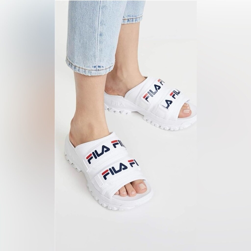 Fila scivolo donna da esterno bianco taglia 10
