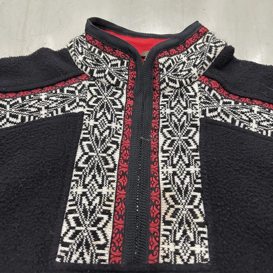 Vtg Obermeyer Black Fleece Nordic Alpine 1/4 Zip Pullover Womens Sz Medium Foto 2 de 4