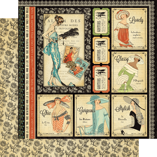 Graphic 45 - Couture - 8x8 Paper Pad 24 Sheets Mixed Media Scrapbook Deluxe - Imagen 5 de 12