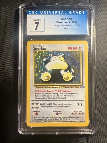 Pokémon TCG Snorlax Jungle 11/64 Holo Unlimited Holo Rare CGC - 7 NEAR MINT