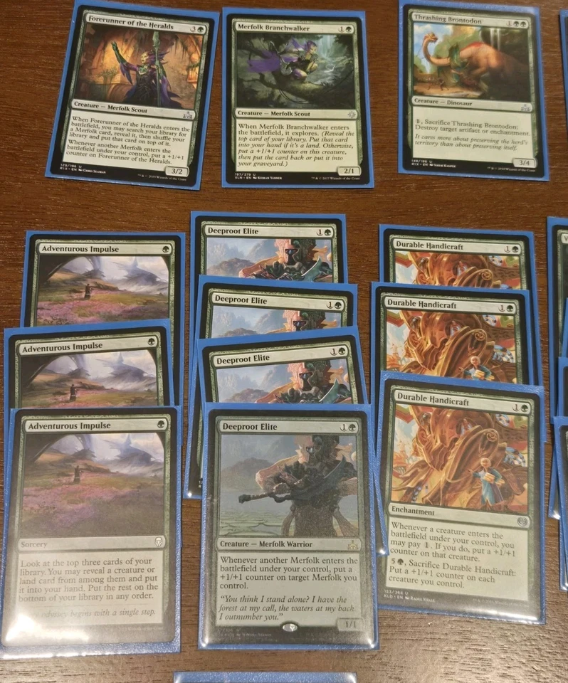 MTG Magic the Gathering Green Deck Merfolk Deeproot Plus Promo Starter Case Dice - Image 2 of 4