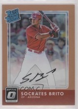 2016 Donruss Optic Rated Rookies Signatures Orange 52/99 Socrates Brito Auto 0c2