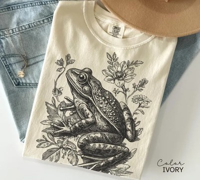 Cottagecore Frog Folk Art Comfort Tee Shirt