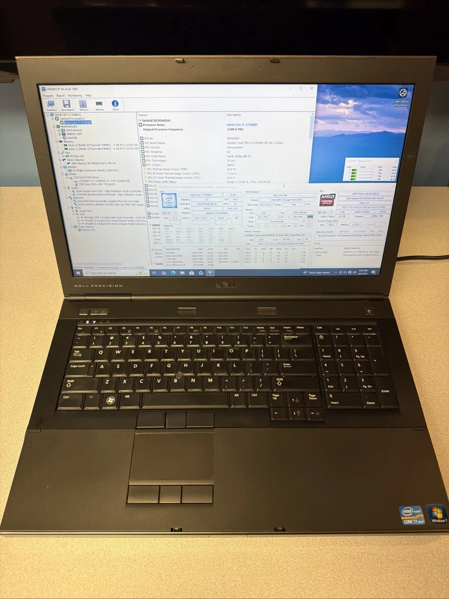 お勧め！大特価！Dell precision m6600改その⑱。i7 2820QM 17インチ大画面 独立GPU搭載QuadroM4000 　新品SSD240G＋HDD320Gメモリー16G　win11pro64bit。 Dell Precision M6600 Core i7-2820QM/ 8 GB likenew, giá rẻ