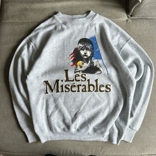 Vintage Les Miserables Gray Mock Neck sweatshirt size Medium